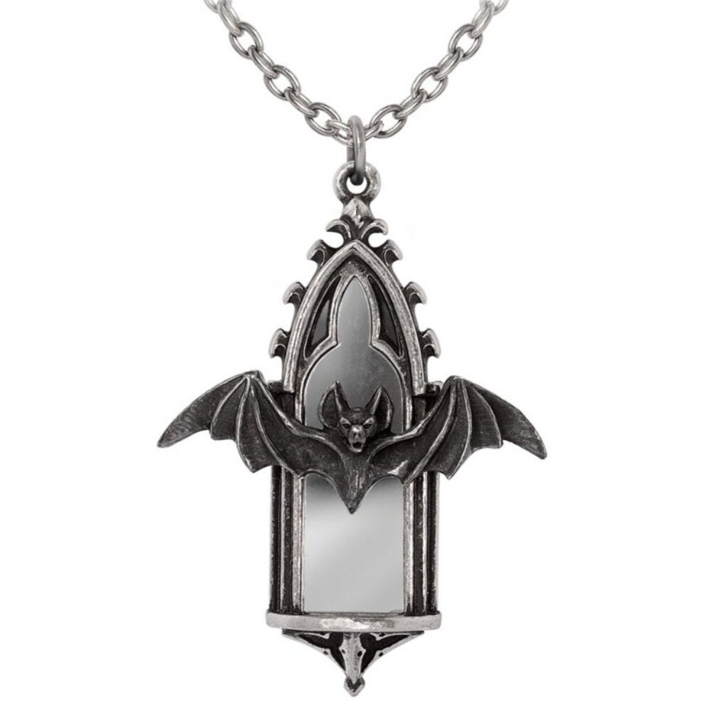 Alchemy Gothic Call of the Undead Pendant Cathedral Mirror Goth Black Bat